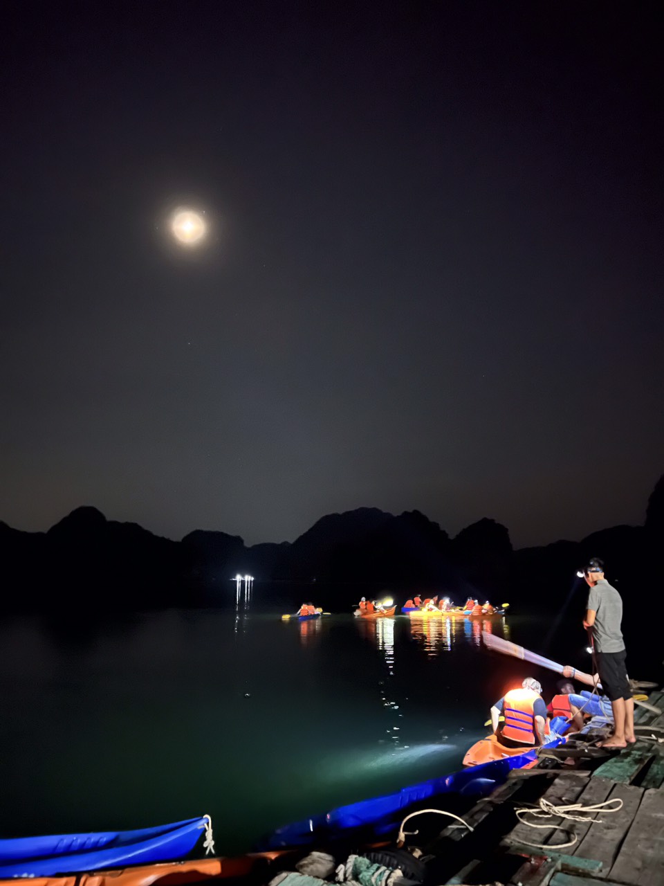 NIGHT KAYAKING WITH GLOWING PLANKTONS BIOLUMINESCENT